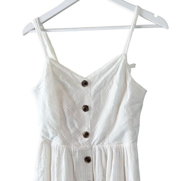 LC Lauren Conrad Button Front Dress Sz M‎ White - Picture 2 of 8